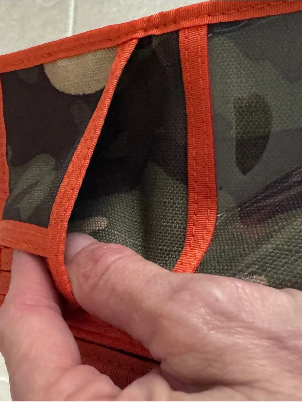 NEW - GAP Camouflage Wallet with Orange Trim